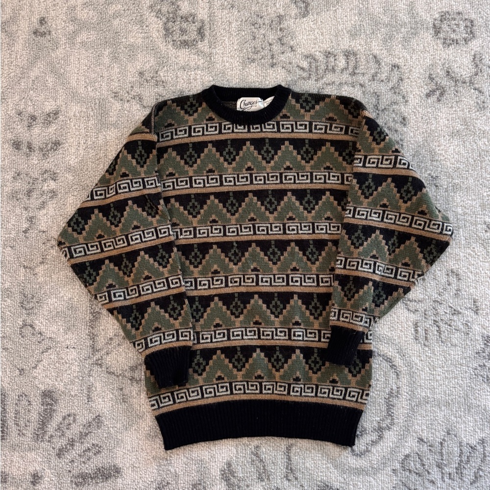 vintage sweater with abstract design